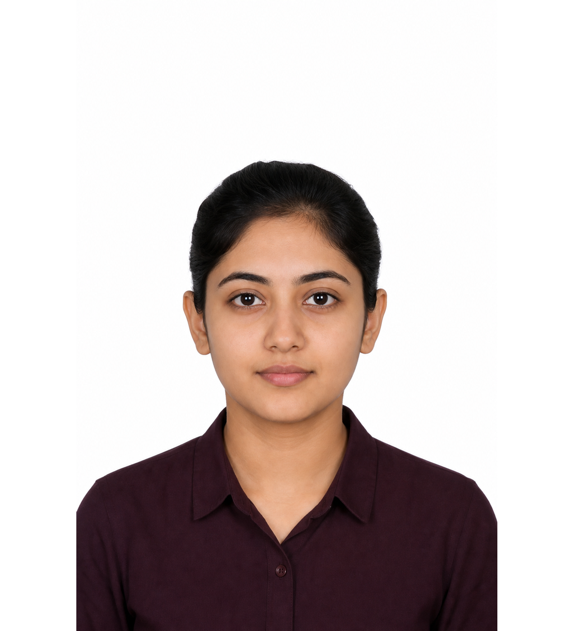Passport size studio photograph sample (female)